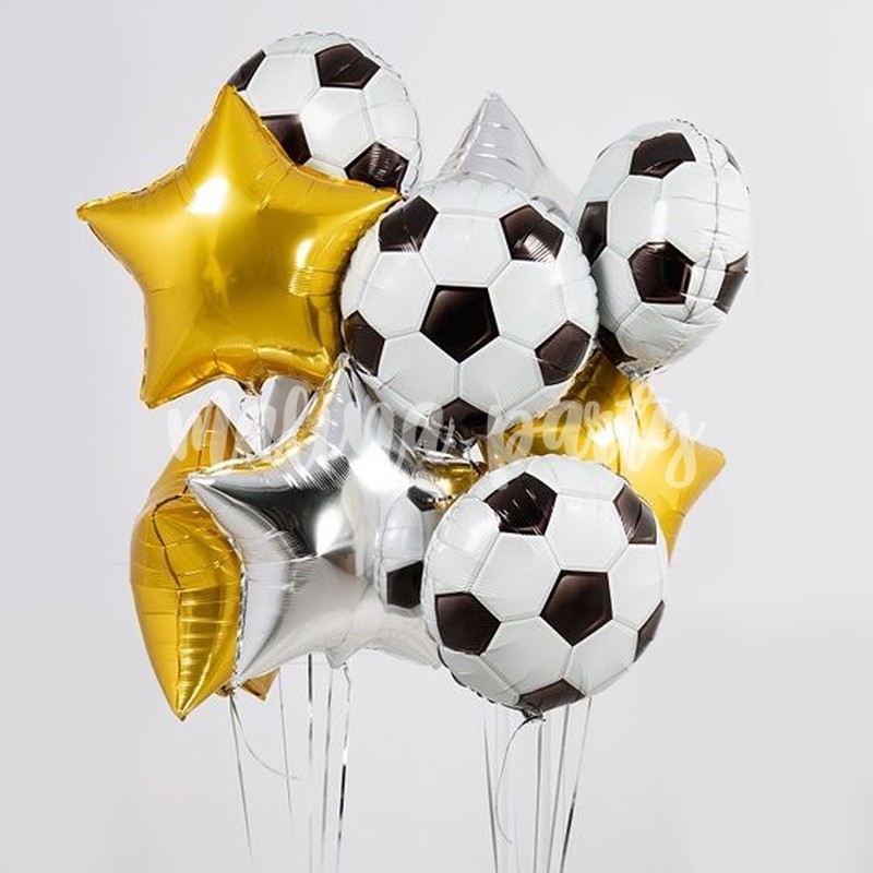 Букет воздушных шаров с гелием футбольный мяч и звезды