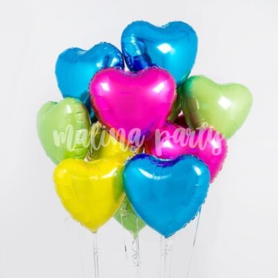 Букет воздушных шаров цветные сердечки