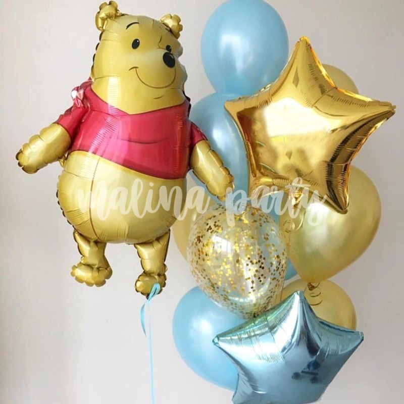 Воздушный шар надпись Happy birthday золото