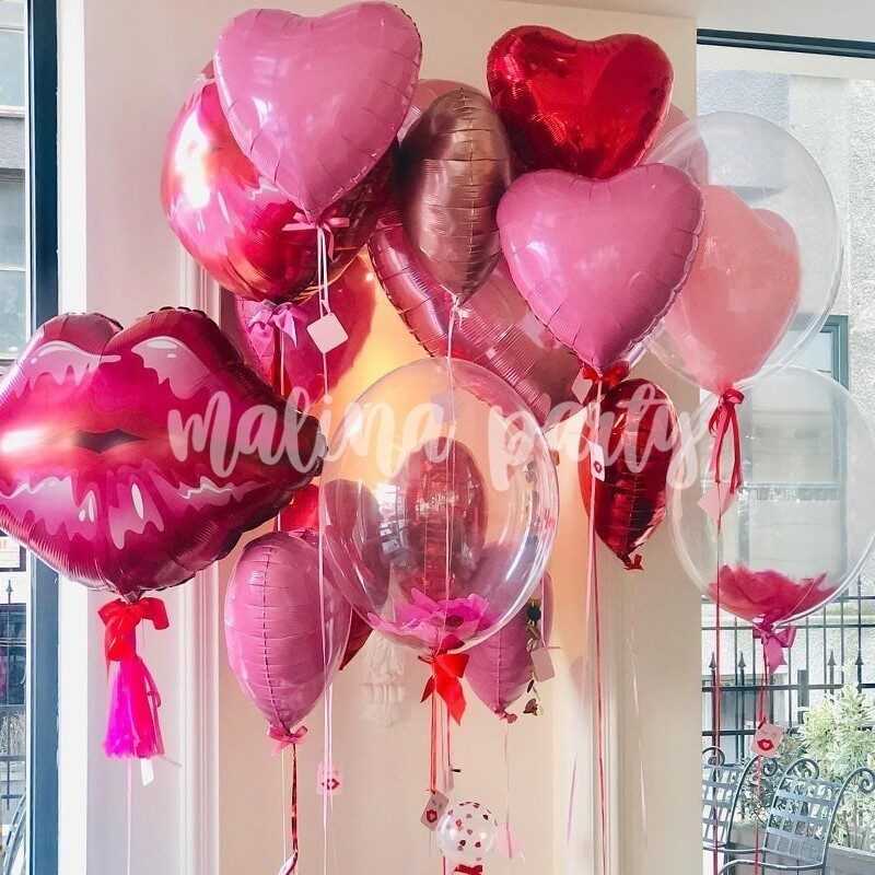 Набор воздушных шаров с гелием Цифры золото и фламинго на день рождения