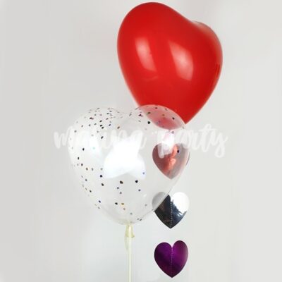 Воздушный шар сердце прозрачное с конфетти 1 штука