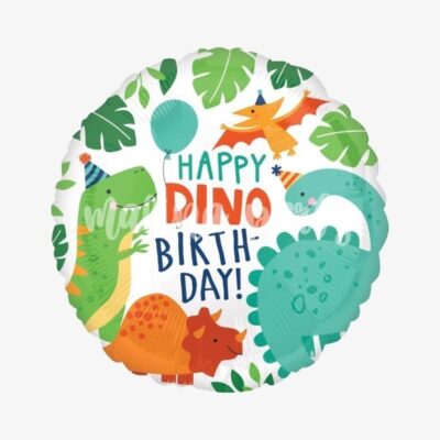 Воздушный шар круг Динозавры С днем рождения