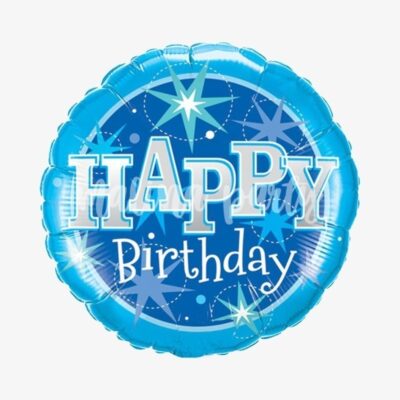 Воздушный шар круг голубой С днем рождения