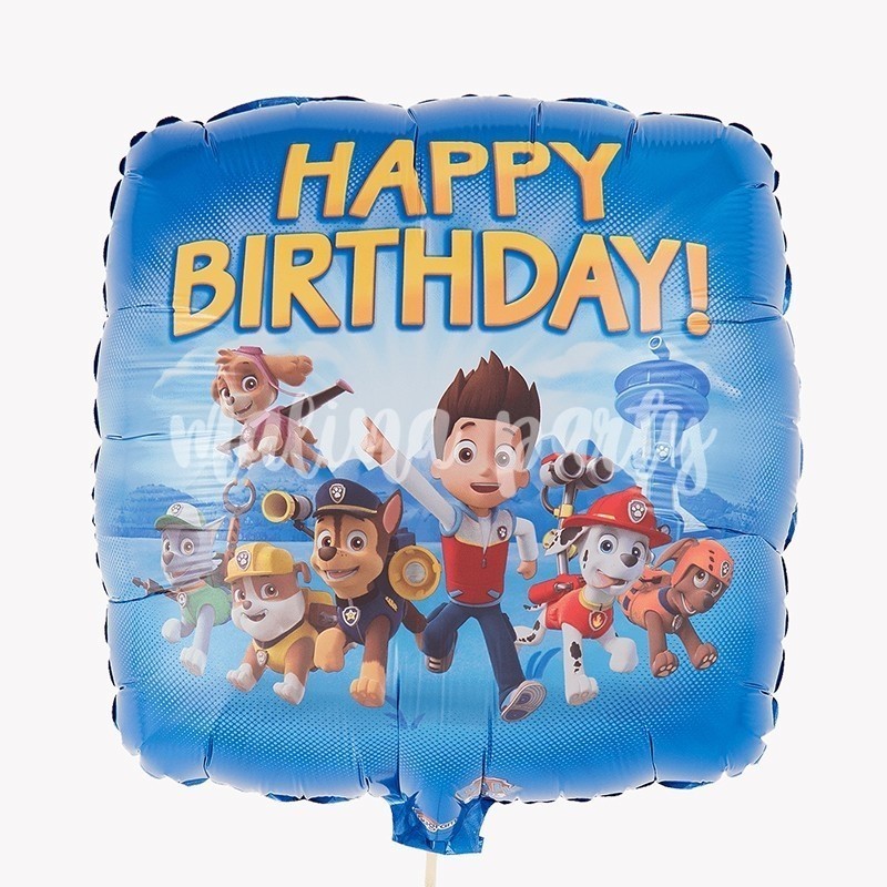 Воздушный шар квадрат Щенячий патруль С днем рождения