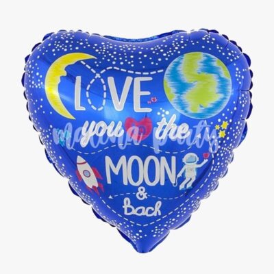 Воздушный шар сердце Люблю тебя до луны и обратно