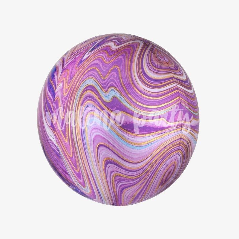 Воздушный шар сфера марбл лиловый