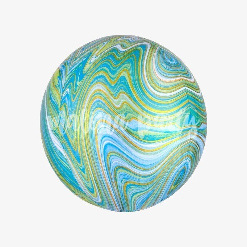 Воздушный шар сфера желто-зеленая 41 см
