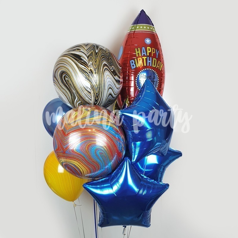 Букет воздушных шаров Ракета и сферы