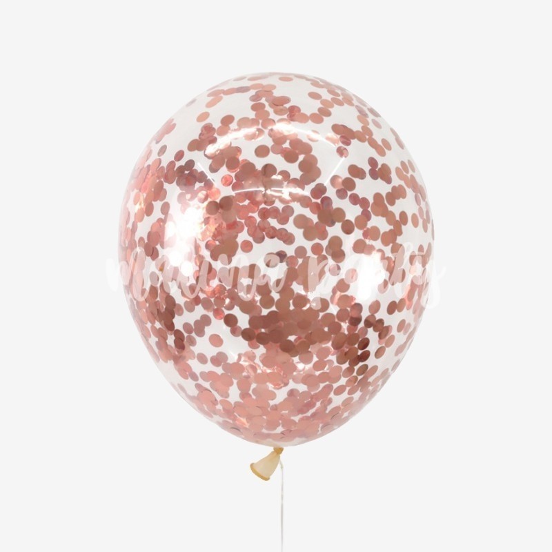 Воздушный шар с конфетти розовое золото 1 штука