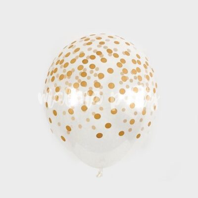 Воздушный шар прозрачный в золотой горошек