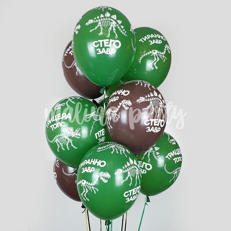 Букет гелиевых воздушных шаров С днем рождения ассорти 12 шт