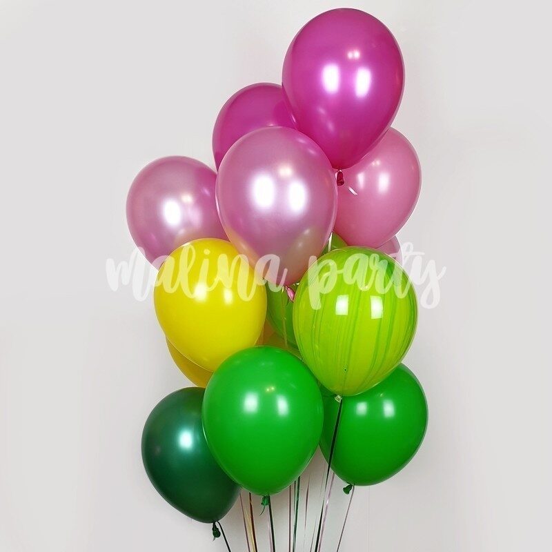 Букет воздушных шаров с гелием тропический с туканом