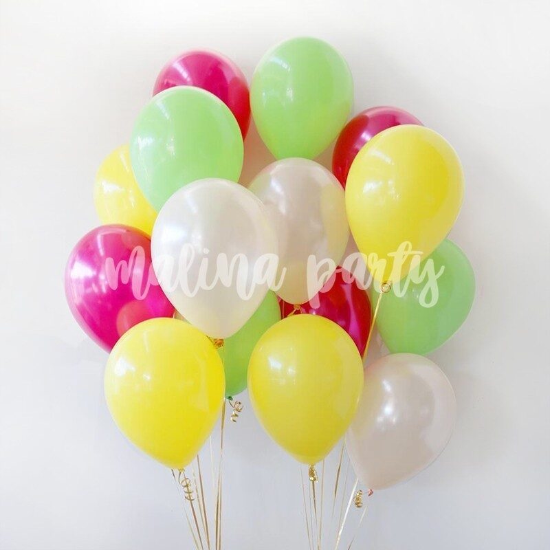 Букет воздушных шаров с гелием розовое золото и серый 25 штук