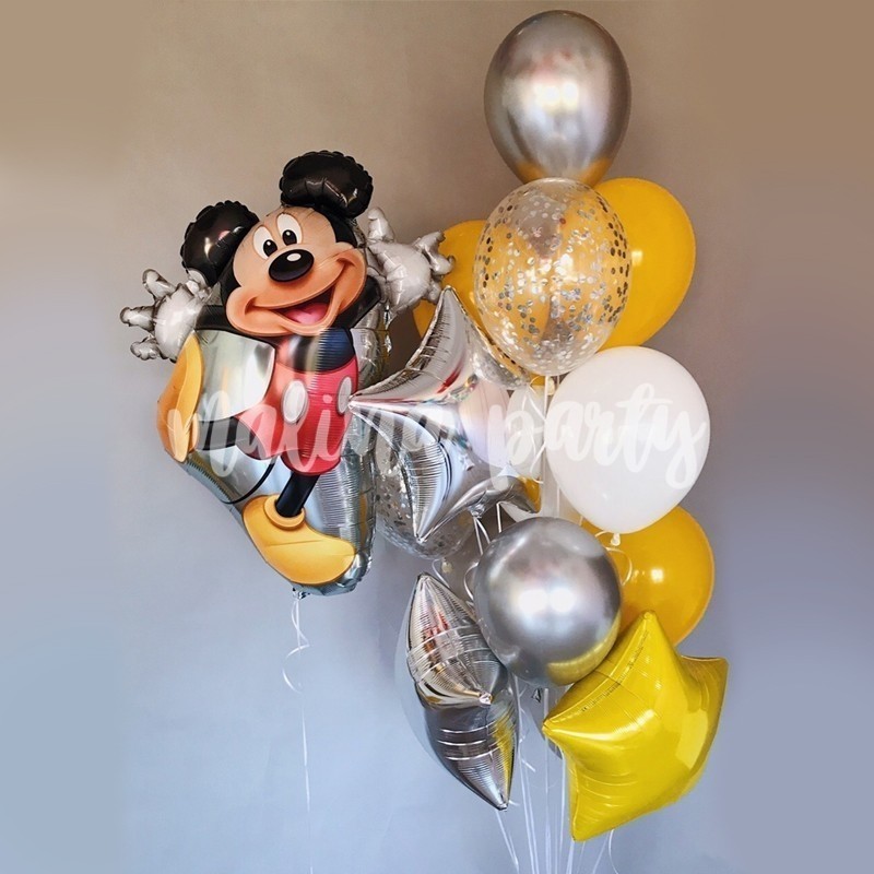 Букет гелиевых воздушных шаров с Микки