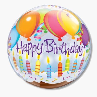 Воздушный шар бабл С днем рождения шары и свечи
