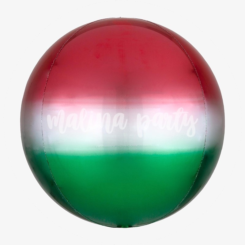 Воздушный шар сфера красно-зеленый