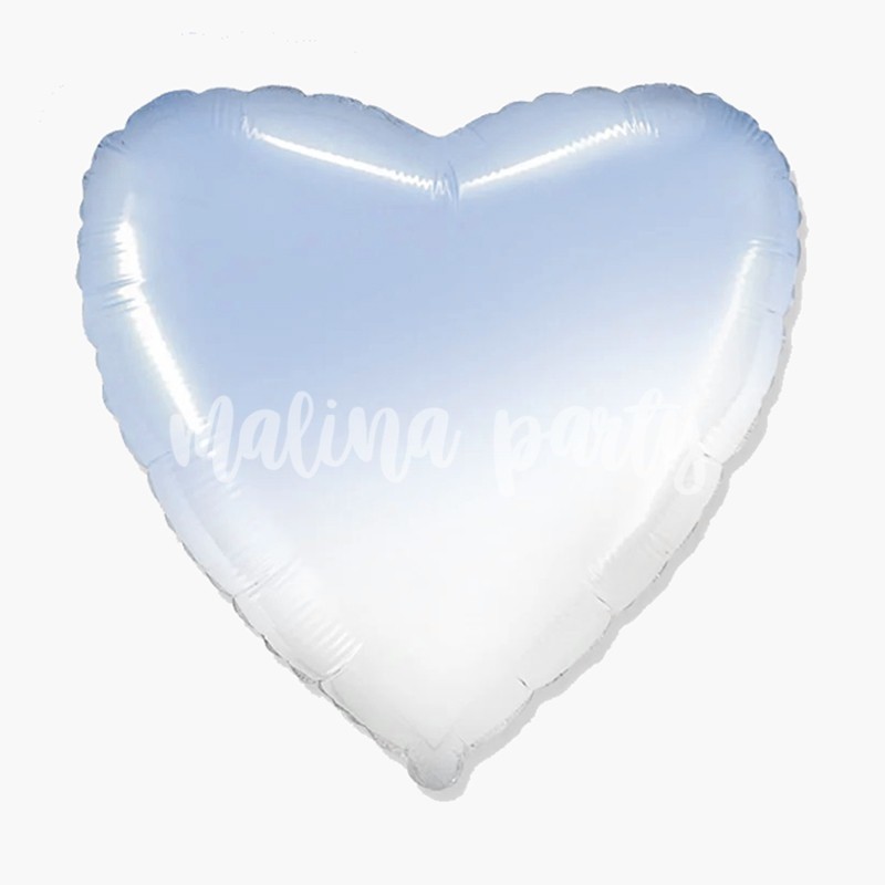 Воздушный шар сердце серебро голографический