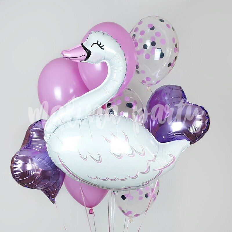Букет воздушных шаров Искрящийся единорог и цифра на день рождения