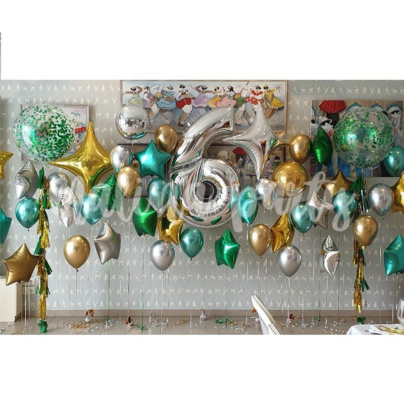 Воздушные шарики в наборе на 1 год Зайка и бабл светящийся
