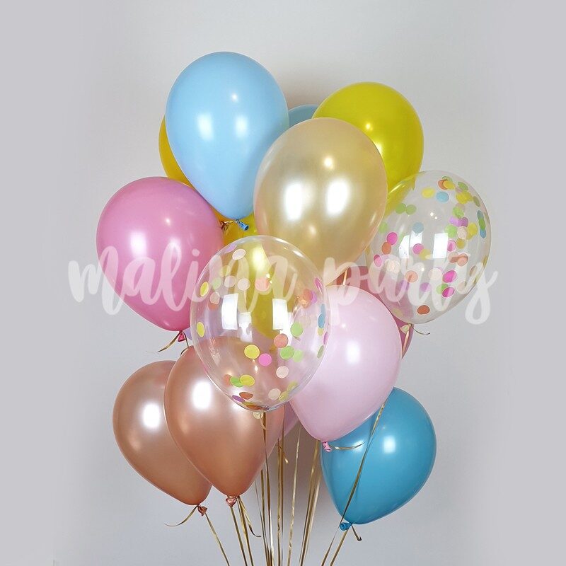 Разноцветные воздушные шары букет №75