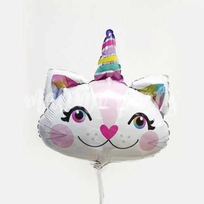 Воздушный шар мини кошка — единорог