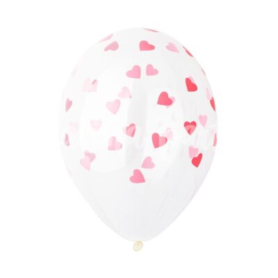 Воздушный шар с рисунком сердца розовые 1 штука