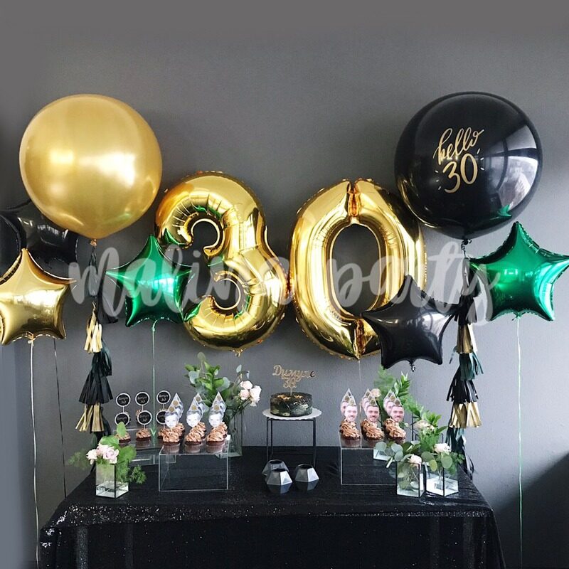 Набор воздушных шаров с гелием Лиловый единорог и цифра на день рождения