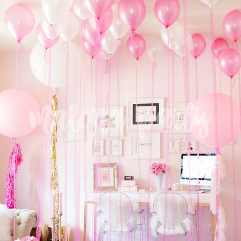 Набор воздушных шаров с гелием Цифра 21 розовое золото на день рождения