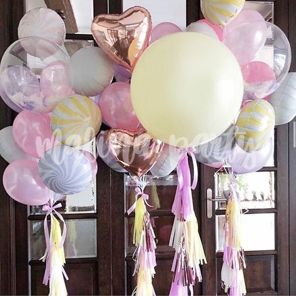 Набор воздушных шаров с каркасными цифрами розовое золото
