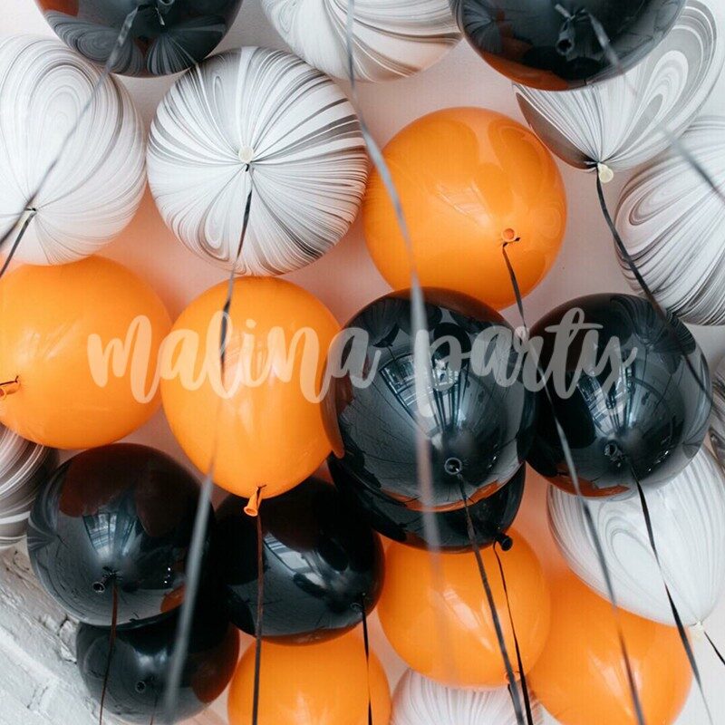 Воздушные шары под потолок серый и персиковый 20 штук