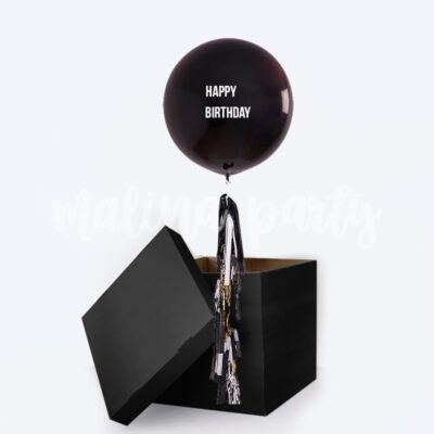 Большой воздушный шар черный в коробке