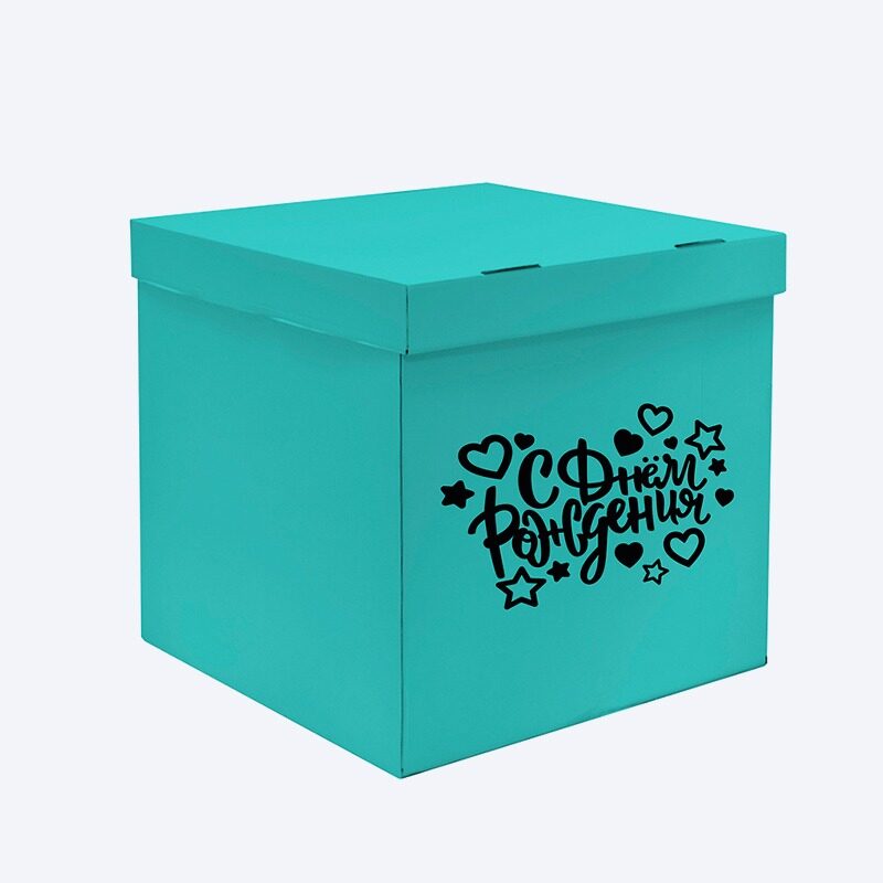 Большой воздушный шар синий в коробке