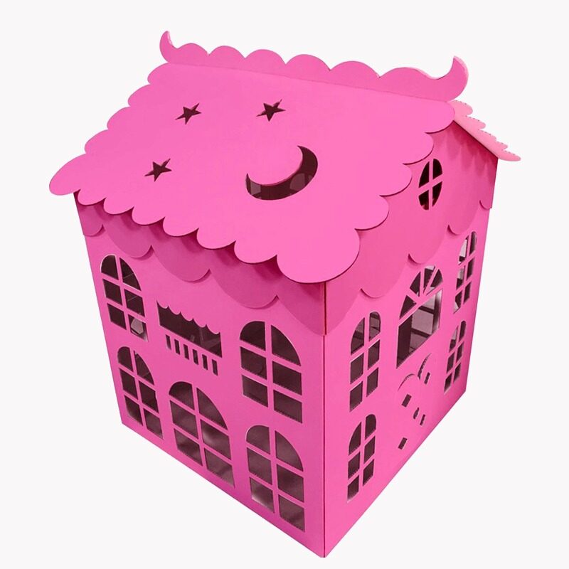 Коробка для воздушных шаров Дом розовый