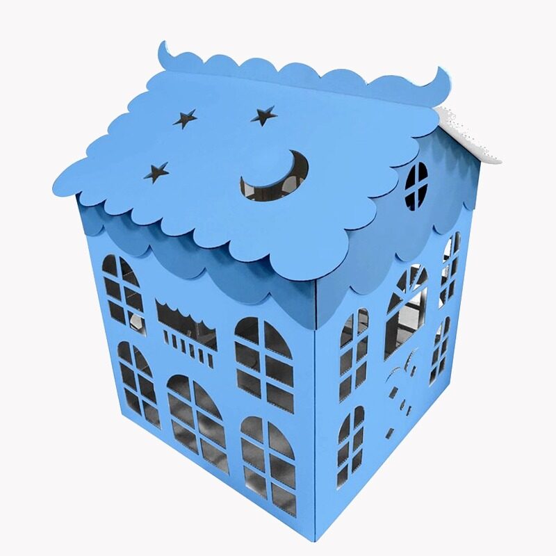 Коробка для воздушных шаров Дом голубой