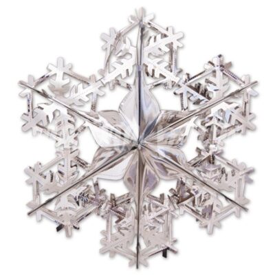 Декор снежинка огромная серебро 90 см