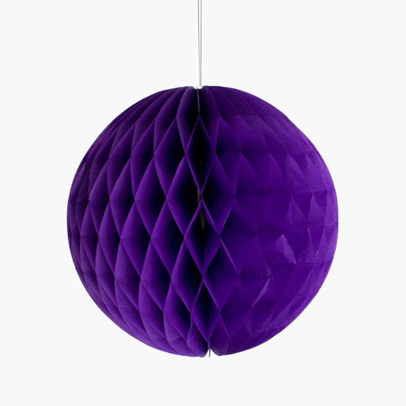 Бумажный шар соты 30 см фиолетовый