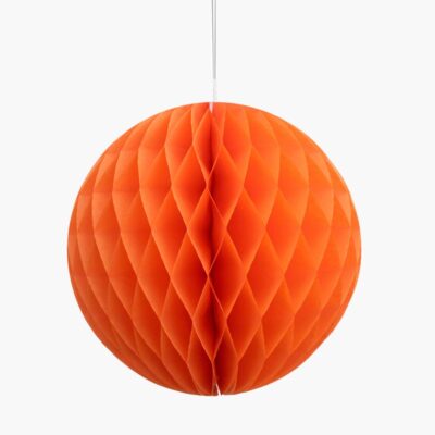 Бумажный шар соты 30 см оранжевый