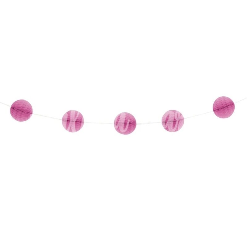 Гирлянда шары соты розовая 3 метра
