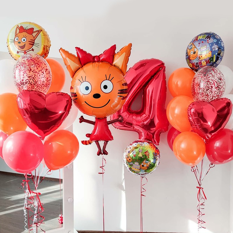 Набор воздушных шаров Три кота Карамелька на день рождения