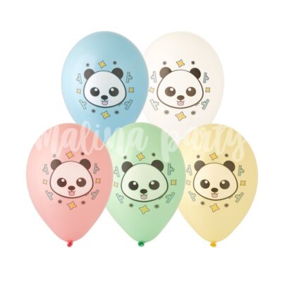 Воздушные шары Панда цветное ассорти 10 штук