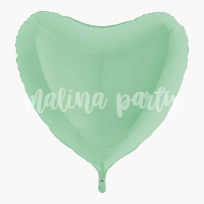 воздушный шар большое сердце зеленый пастель