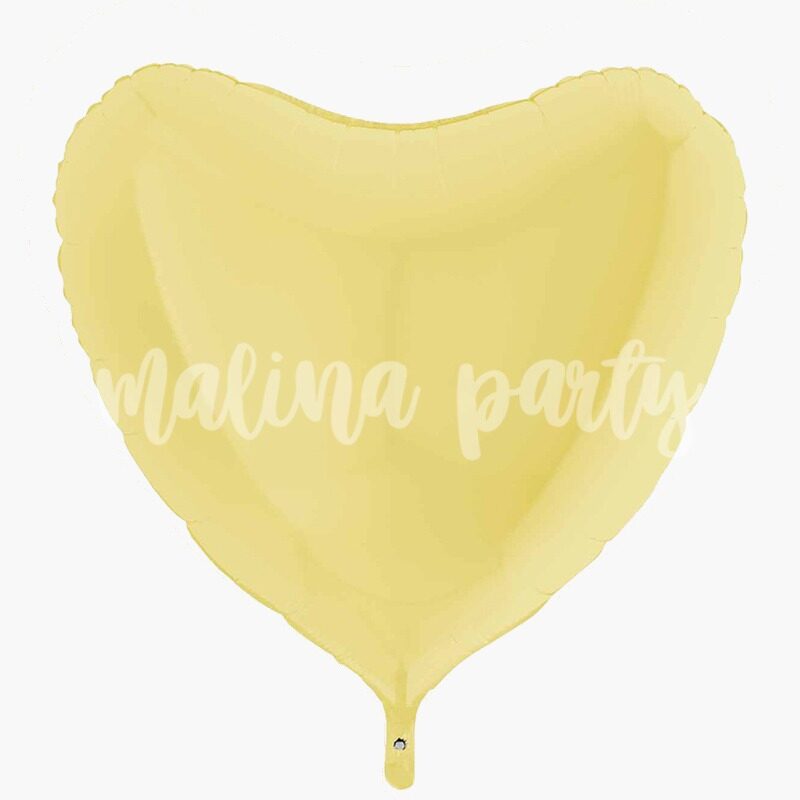 воздушный шар большое сердце желтый пастель