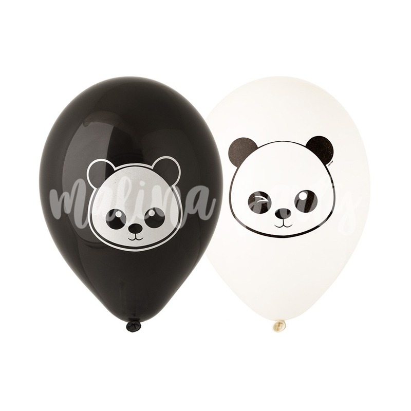 Воздушные шары Панда черный и белый 12 штук