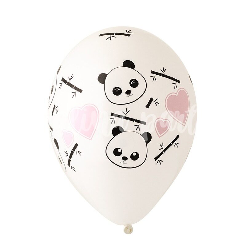 Воздушные шары Панда черный и белый 12 штук