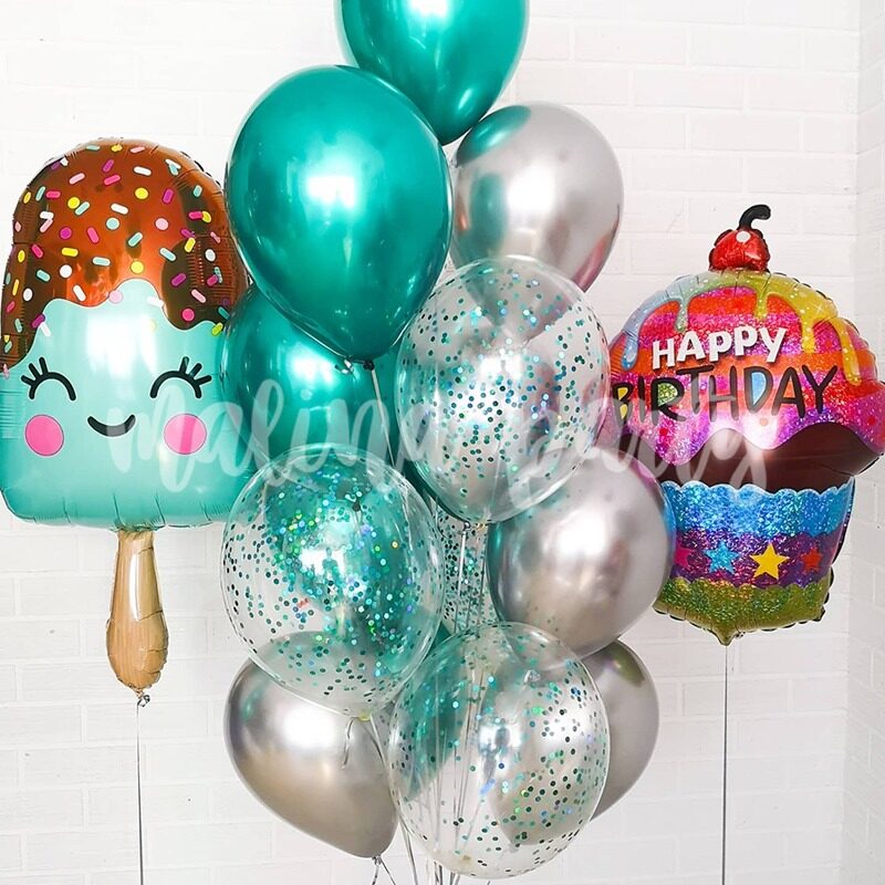 Набор гелиевых воздушных шаров с цифрой на день рождения Минни Маус