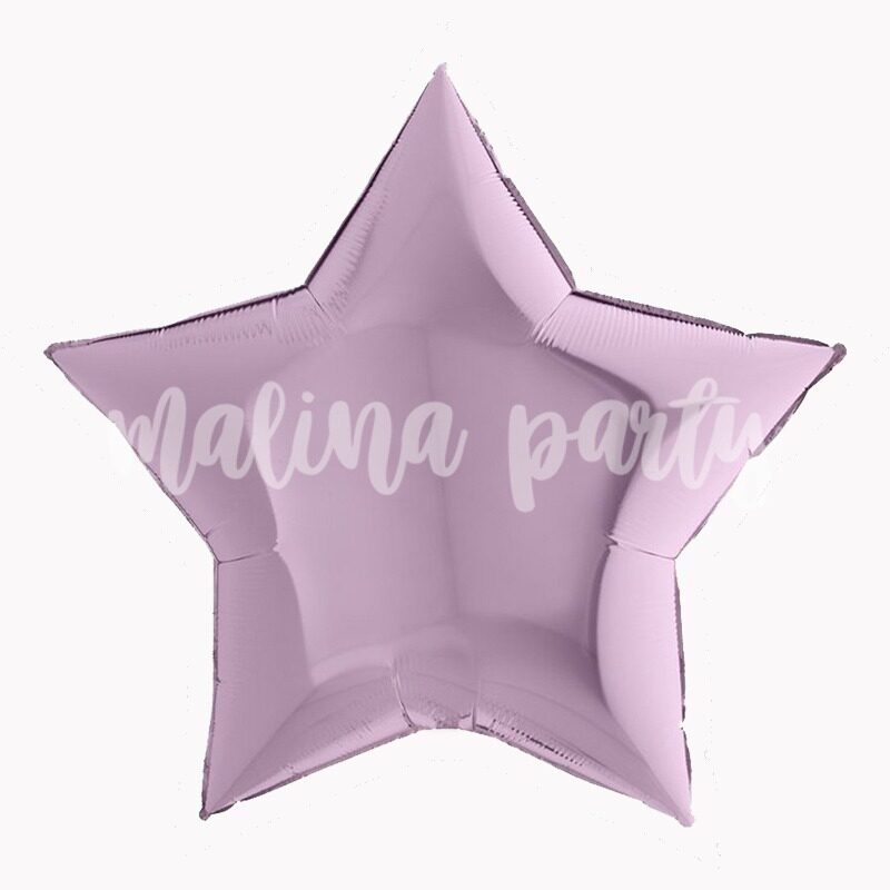 Воздушный шар звезда большая лиловый пастель