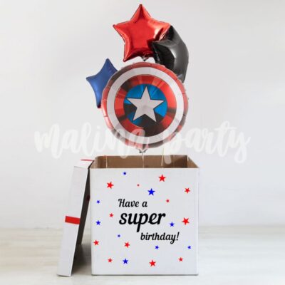 Коробка с воздушными шарами Капитан Америка