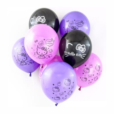 Воздушные шары цветные Hello Kitty 10 штук