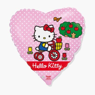Воздушный шар сердце Hello Kitty розовый