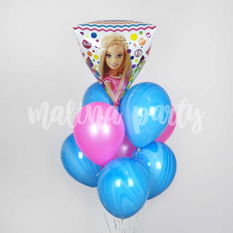 Букет воздушных шаров с гелием Барби голубой и розовый